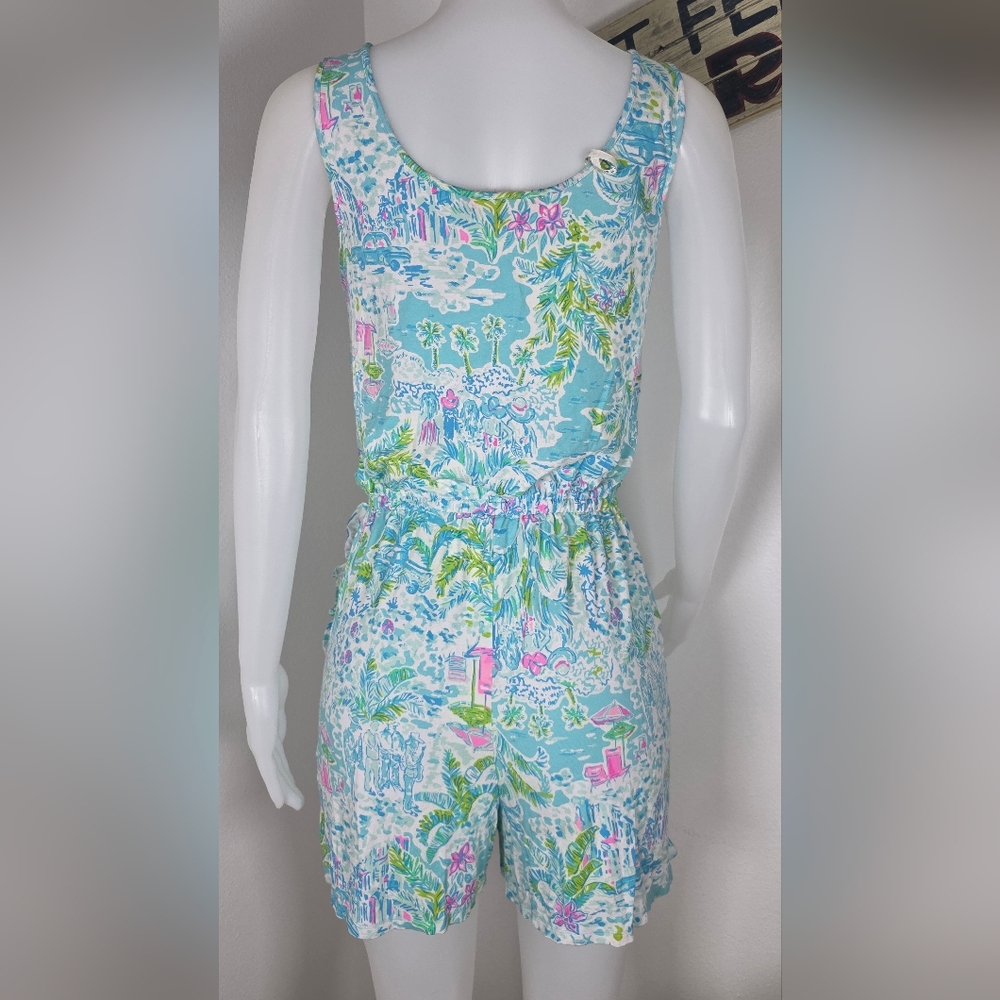 Lilly Pulitzer Analee Romper in the "What a Lovely Place" print - Picture 4 of 9